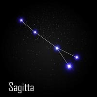 sagitta-sterrenbeeld met mooie heldere sterren op de achtergrond van kosmische hemel vectorillustratie vector