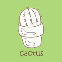 alfabet c voor cactus woordenschat school- les tekenfilm digitaal postzegel schets vector