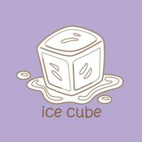 alfabet ik voor ijs kubus woordenschat school- les tekenfilm digitaal postzegel schets vector