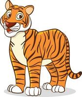 tekenfilm illustratie van schattig tijger dier mascotte karakter vector