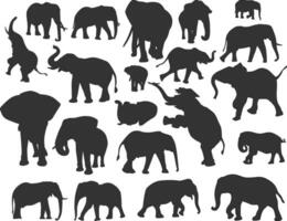 reeks van olifant silhouet vector