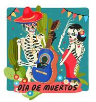 dia de muertos. Mexicaans dag van de dood. november 2. vector viering concept met belettering