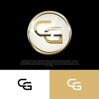 cg eerste modern luxe embleem logo sjabloon voor bedrijf vector