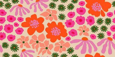 exotisch hand- getrokken bloemen, naadloos patronen met bloemen voor kleding stof, textiel, kleding, omhulsel papier, omslag, banier, huis decor, abstract achtergronden. vector