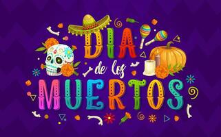 dag van de dood dia de los Muertos Mexicaans vakantie vector