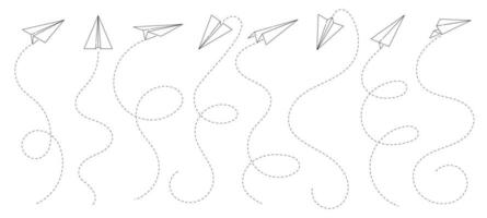 papier vliegtuig lijnen, vrijheid en idee concept vector