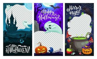 halloween vakantie sociaal media Sjablonen, monsters vector