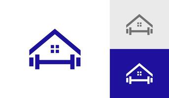 Sportschool huis geschiktheid logo ontwerp vector