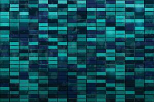 abstract blauw techno puzzel meetkundig achtergrond met pleinen bakstenen vector