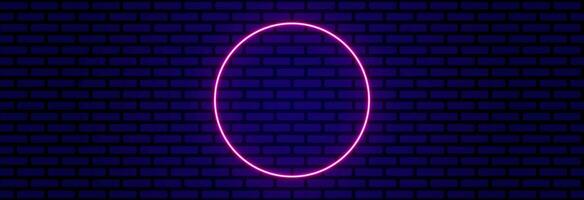 neon helder cirkel Aan steen elegant muur. vector