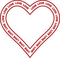 rood hart tekst woord liefde, kader geliefden bruiloft hart liefde vector