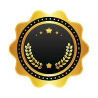 vector gouden medaille zwart etiket ontwerp