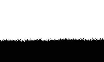 vector zwart gras grens en geïsoleerd wit achtergrond