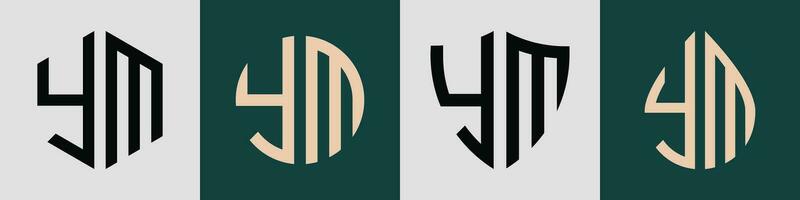 creatief gemakkelijk eerste brieven ym logo ontwerpen bundel. vector