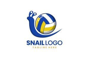 vlak modern gemakkelijk slak volley bal logo sjabloon vector