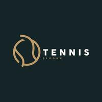 tennis logo ontwerp, toernooi sport, bal en racket vector gemakkelijk silhouet illustratie