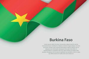 3d lint met nationaal vlag Burkina faso geïsoleerd Aan wit achtergrond vector