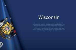 vlag Wisconsin, staat van Verenigde staten, geïsoleerd Aan achtergrond met copyspace vector