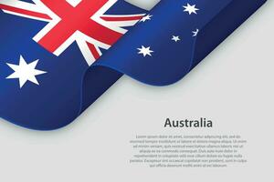 3d lint met nationaal vlag Australië geïsoleerd Aan wit achtergrond vector