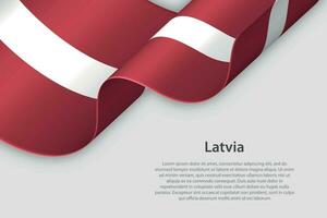 3d lint met nationaal vlag Letland geïsoleerd Aan wit achtergrond vector