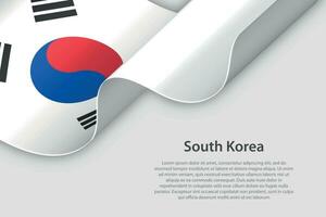 3d lint met nationaal vlag zuiden Korea geïsoleerd Aan wit achtergrond vector