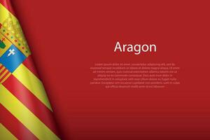 vlag aragon, gemeenschap van Spanje, geïsoleerd Aan achtergrond met copyspace vector