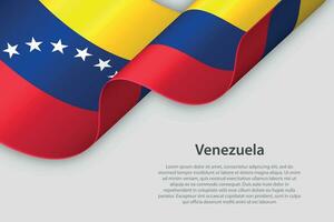 3d lint met nationaal vlag Venezuela geïsoleerd Aan wit achtergrond vector