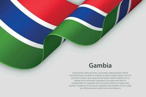 3d lint met nationaal vlag Gambia geïsoleerd Aan wit achtergrond vector