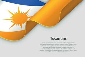 3d lint met vlag tocantins. braziliaans staat. geïsoleerd Aan wit achtergrond vector