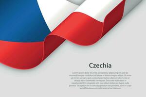 3d lint met nationaal vlag Tsjechië geïsoleerd Aan wit achtergrond vector