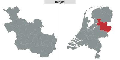 kaart regio van Nederland vector