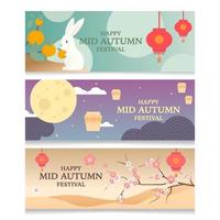 midden herfst festival banner vector