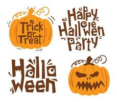 halloween typografie t-shirt ontwerp reeks en spookachtig elementen vector