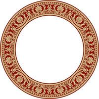 vector goud en rood ronde klassiek Renaissance ornament. cirkel, ring Europese grens, opwekking stijl kader