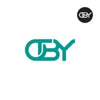 brief oby monogram logo ontwerp vector