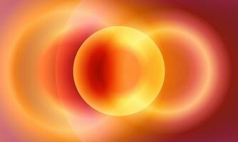 iriserend helling bubbel Aan oranje kleur achtergrond met gloeiend neon ovale lijn. drie dimensionaal bal illustratie vector. vector