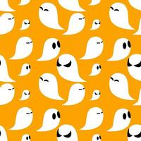 naadloos patroon halloween schattig geest achtergrond. naar worden gebruikt net zo een decoratie en geschenk omhulsel papier. vector illustratie