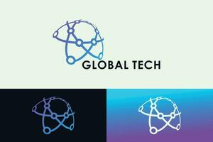 technologie logo ontwerp concept vector