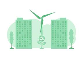 groen energie achtergrond. de concept van ecologie en nul afval. vector neiging illustratie.