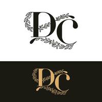 hand getekend bruiloft monogram dc logo vector