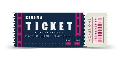 bioscoop ticket ontwerp. modern elegant ticket kaart illustratie sjabloon. vector illustratie.