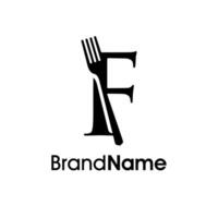 elegant eerste f vork logo vector