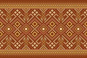 oranje jaargangen kruis steek traditioneel etnisch patroon paisley bloem ikat achtergrond abstract aztec Afrikaanse Indonesisch Indisch naadloos patroon voor kleding stof afdrukken kleding jurk tapijt gordijnen en sarong vector