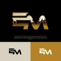 em eerste alfabet logo brief in zwart goud kleur vector