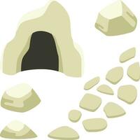 grot en stenen geïsoleerd Aan wit achtergrond vector