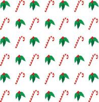 vrolijk Kerstmis patroon met maretak en lolly geïsoleerd Aan wit achtergrond vector
