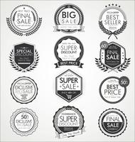 Retro vintage verkoop badges en labels-collectie vector