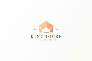 huis echt landgoed luxe en premie woon- koning kroon logo concept vector