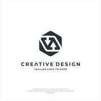 va brief logo creatief ontwerp vector