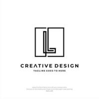 brief l logo cirkel creatief ontwerp vector